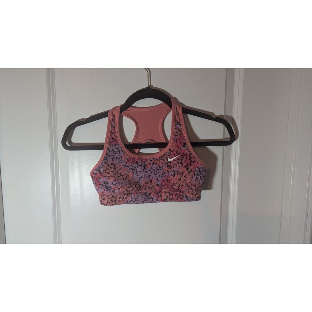 Nike Pro Reversable Pink and Floral Sports Bra Small